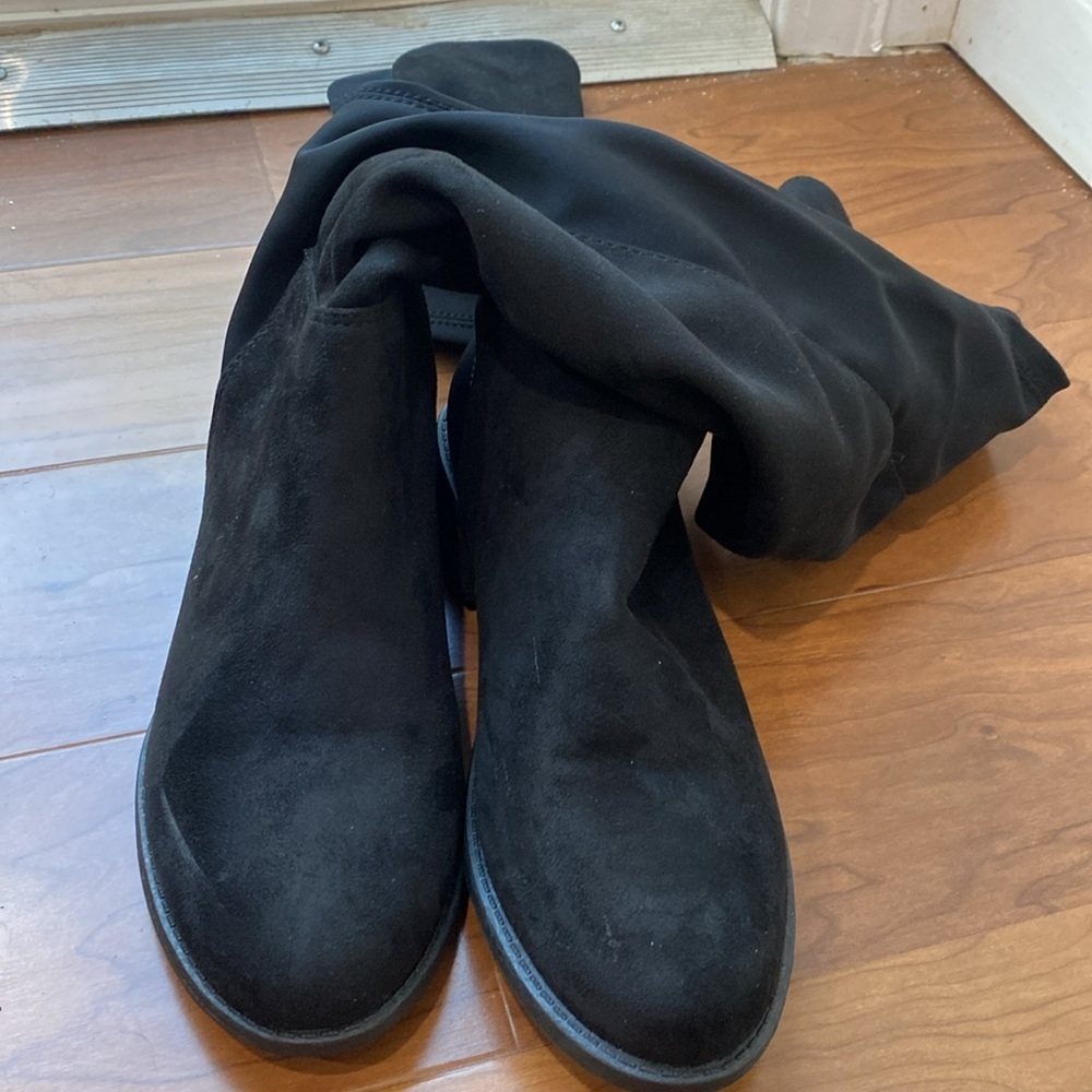 Rebel By Zigi Black Tall Winter Faux Leather Boots Sz 7.5 - Picture 2 of 8